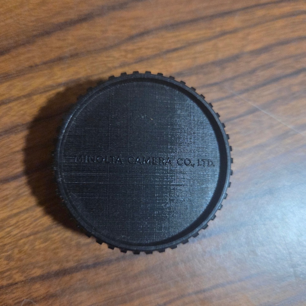 Minolta Camera Co Ltd Rear Lens Cap Black MD MC Mount Vintage Japan Accessory